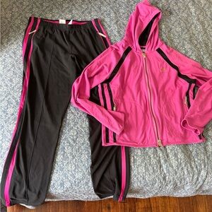 2 Piece Nike Dri Fit Track jacket and pants. Pink & Black Medium & Large